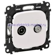 Legrand Valena Allure Розетка ТВ+спутник двухкабельная Белый