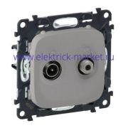 Legrand Valena Allure Розетка ТВ+спутник проходная Алюминий