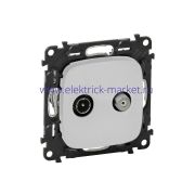 Legrand Valena Allure Розетка ТВ+спутник двухкабельная Алюминий