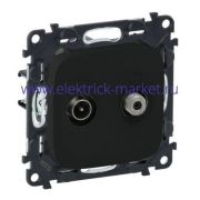 Legrand Valena Allure Розетка ТВ+спутник проходная Антрацит