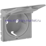 Legrand Valena LIFE Алюм Накладка розетки с/з с крышкой