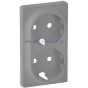 Legrand Valena LIFE Алюм Накладка розетки с/з 2-ной