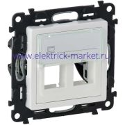 Legrand Valena LIFE Бел Адаптер для разьемов Keystone 2-ой (с лицевой панелью)