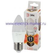 Лампа светодиодная Эра LED B35-11W-827-E27 (диод, свеча, 11Вт, тепл, E27)