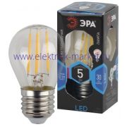 Лампа светодиодная Эра F-LED P45-5W-840-E27 (филамент, шар, 5Вт, нейтр, E27)
