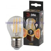 Лампа светодиодная Эра F-LED P45-7W-827-E27 (филамент, шар, 7Вт, тепл, E27)