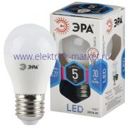 Лампа светодиодная Эра LED P45-5W-840-E27 (диод, шар, 5Вт, нейтр, E27)