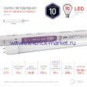 Лампочка светодиодная ЭРА STD LED T8-10W-865-G13-600mm G13 поворотный 10Вт трубка стекло холодный дневной свет