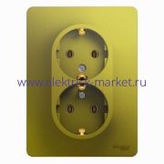 Systeme Electric Glossa Фисташковый Розетка 2-ая с/з (в сборе)  GSL001024