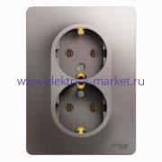 Systeme Electric Glossa Платина Розетка 2-ая с/з (в сборе) SchE GSL001224