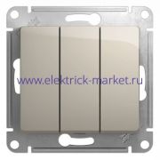 Systeme Electric Glossa Молочный Выключатель 3-клавишный, сх.3, 10AX GSL000931