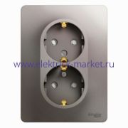 Systeme Electric Glossa Платина Розетка 2-ая с/з со шторками (в сборе) GSL001226