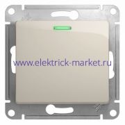 Systeme Electric Glossa Молочный Переключатель 1-клавишный с подсветкой, сх.6а,10AX GSL000963