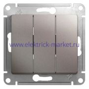 Systeme Electric Glossa Платина Выключатель 3-клавишный, сх.3, 10AX GSL001231