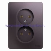 Systeme Electric Glossa Сиреневый туман Розетка 2-ая б/з (в сборе)  GSL001420