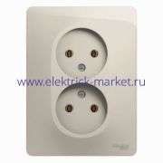 Systeme Electric Glossa Молочный Розетка 2-ая б/з (в сборе)  GSL000920