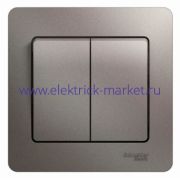 Systeme Electric Glossa Платина Выключатель 2-клавишный сх.5, 10AX (в сборе) GSL001252