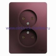 Systeme Electric Glossa Баклажановый Розетка 2-ая б/з (в сборе) GSL001120
