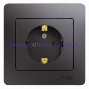 Systeme Electric Glossa Графит Розетка с/з (в сборе) GSL001342