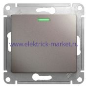 Systeme Electric Glossa Платина Переключатель 1-клавишный с подсветкой, сх.6а,10AX GSL001263