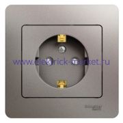 Systeme Electric Glossa Платина Розетка с/з со шторками (в сборе) GSL001244