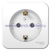 Розетка 1-м ОП Blanca 16А IP20 250В с заземл. без защ. шторок с изолир. пластиной (компакт) бел. SchE BLNRA110111