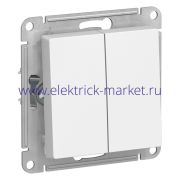 Systeme Electric AtlasDesign Бел Выключатель 2-клавишный сх.5, 10АХ, механизм ATN000151