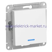 Systeme Electric AtlasDesign Бел Выключатель 1-клавишный с подсветкой, сх.1а, 10АХ, механизм ATN000113