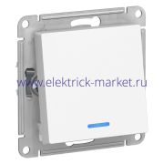 Systeme Electric AtlasDesign Бел Переключатель 1-клавишный с подсветкой, сх.6а, 10АХ, механизм ATN000163