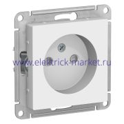 System Electric AtlasDesign Бел Розетка б/з со шторками, 16А, механизм ATN000149