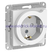 System Electric AtlasDesign Бел Розетка с/з со шторками с выталк., 16А, механизм ATN000147