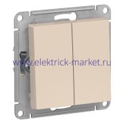 Systeme Electric AtlasDesign Беж Переключатель 2-клавишный сх.6, 10АХ, механизм ATN000265