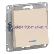 Systeme Electric AtlasDesign Беж Переключатель 1-клавишный с подсветкой, сх.6а, 10АХ, механизм ATN000263