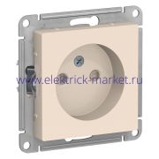 System Electric AtlasDesign Беж Розетка б/з со шторками, 16А, механизм ATN000249
