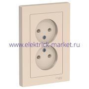 System Electric AtlasDesign Беж Розетка б/з двойная, 16А, в сборе ATN000220