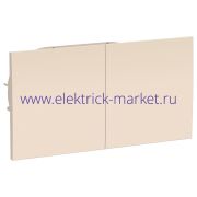 System Electric AtlasDesign Беж Розетка с/з двойная, со шторками, с крышкой, 16А, в сборе ATN000228