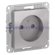 System Electric AtlasDesign Алюминий Розетка б/з со шторками, 16А, механизм ATN000349