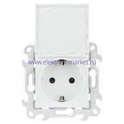 Simon 24 Белая Розетка 2К+3 Sсhuko IP44 c крышкой и защитными шторками 2450448-030