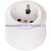 BIRONI Лизетта Пластик Белый Розетка с/з B1-101-21