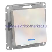 Systeme Electric AtlasDesign Жемчуг Переключатель 1-клавишный с подсветкой, сх.6а, 10АХ, механизм ATN000463