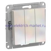 Systeme Electric AtlasDesign Жемчуг Выключатель 3-клавишный сх.1+1+1, 10АХ, механизм ATN000431