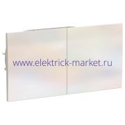 System Electric AtlasDesign Жемчуг Розетка с/з двойная, со шторками, с крышкой, 16А, в сборе ATN000428