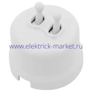 BIRONI Лизетта Пластик Белый Кнопка 2-кл (тумблерный) B1-232-21-PB