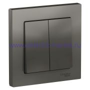 Systeme Electric AtlasDesign Сталь Выключатель 2-клавишный сх.5, 10АХ, в сборе ATN000952