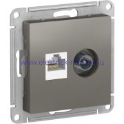 Systeme Electric AtlasDesign Сталь Розетка двойная комп+ТВ, RJ45+TV, кат.5E, механизм ATN000989