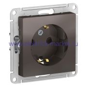 Systeme Electric AtlasDesign Мокко Розетка с/з со шторками, 16А, механизм ATN000645