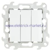 Simon 24 Белый Трехклавишный выключатель 2450391-030