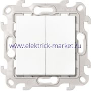 Simon 24 Белый Двухклавишный кнопочный выключатель 10A 250В 2410151-030