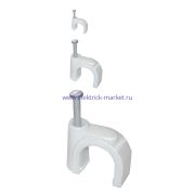 Скоба крепежная круглая 6мм пластик. (уп.100шт) IEK USK11-06-100