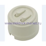 BIRONI Лизетта Пластик Слоновая кость Выключатель 2-кл (клавишный) B1-222-211